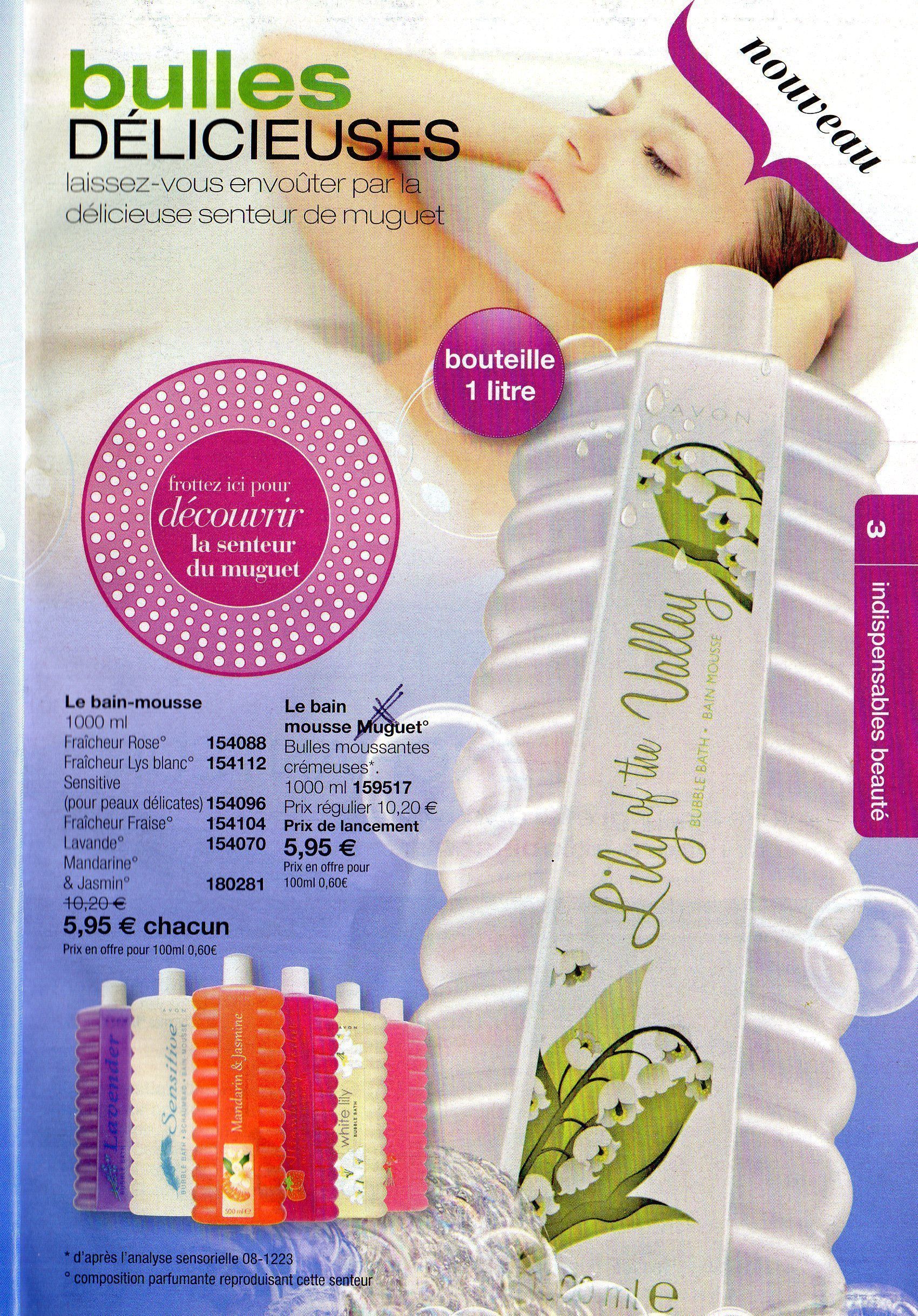 Bain Mousse AVON Parfum Pomme - Flacon De 250 Ml Ou Plus, Neuf, Texture Moussante